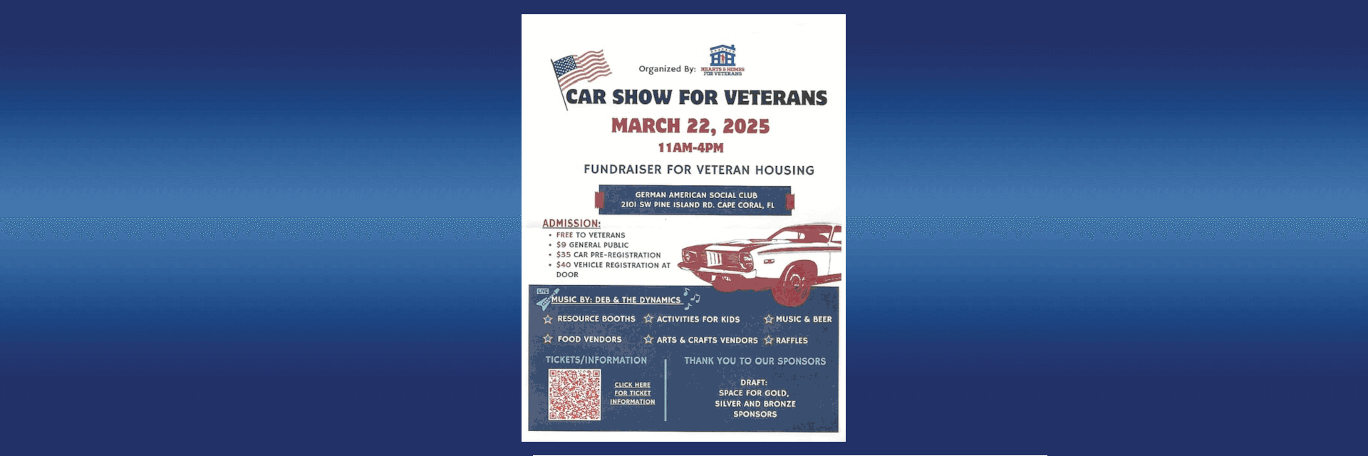 Hearts and Homes: Car Show for Veterans March 22, 2025